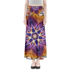 Kaleidoscope Pattern Kaleydograf Full Length Maxi Skirt by Celenk