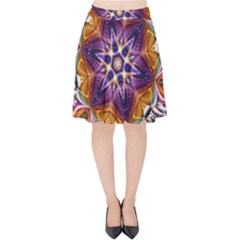 Kaleidoscope Pattern Kaleydograf Velvet High Waist Skirt by Celenk