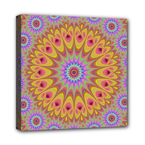 Geometric Flower Oriental Ornament Mini Canvas 8  X 8  by Celenk