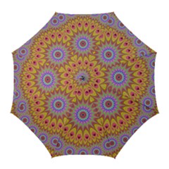 Geometric Flower Oriental Ornament Golf Umbrellas by Celenk