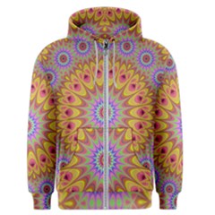 Geometric Flower Oriental Ornament Men s Zipper Hoodie by Celenk