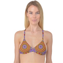 Geometric Flower Oriental Ornament Reversible Tri Bikini Top by Celenk