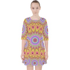 Geometric Flower Oriental Ornament Pocket Dress