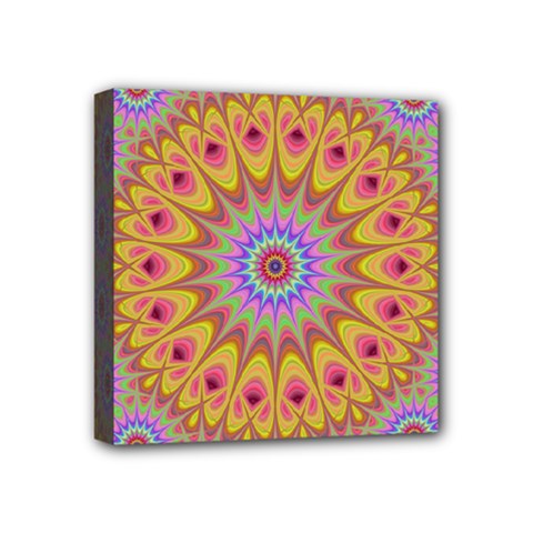 Geometric Flower Oriental Ornament Mini Canvas 4  X 4  by Celenk