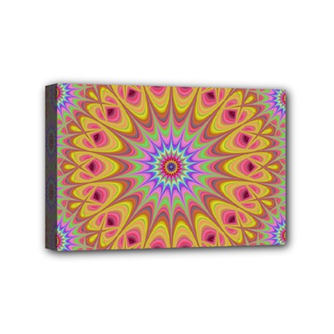 Geometric Flower Oriental Ornament Mini Canvas 6  X 4  by Celenk