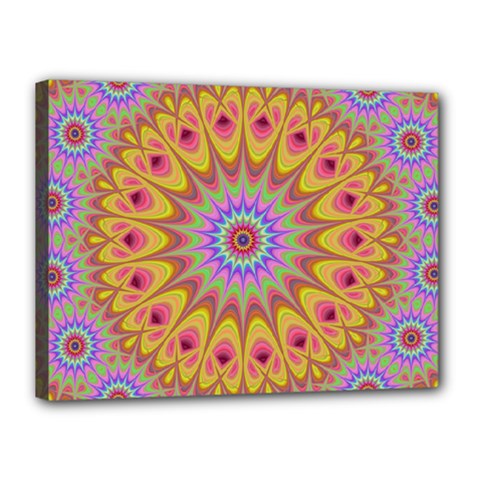 Geometric Flower Oriental Ornament Canvas 16  X 12  by Celenk