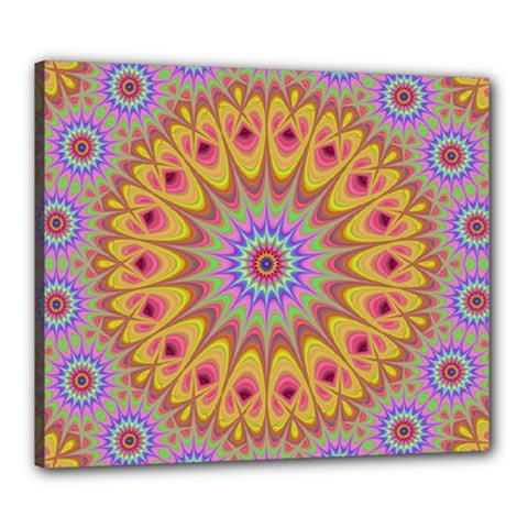 Geometric Flower Oriental Ornament Canvas 24  X 20  by Celenk