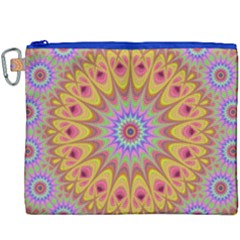 Geometric Flower Oriental Ornament Canvas Cosmetic Bag (xxxl)