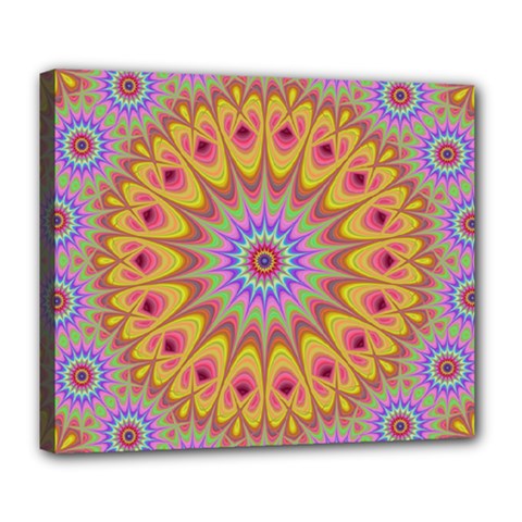 Geometric Flower Oriental Ornament Deluxe Canvas 24  X 20   by Celenk