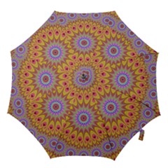 Geometric Flower Oriental Ornament Hook Handle Umbrellas (large) by Celenk