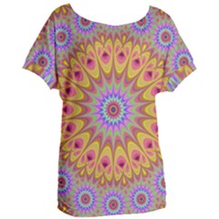 Geometric Flower Oriental Ornament Women s Oversized Tee