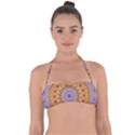 Geometric Flower Oriental Ornament Halter Bandeau Bikini Top View1