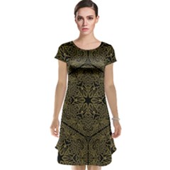 Texture Background Mandala Cap Sleeve Nightdress by Celenk