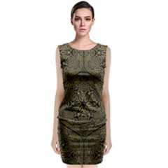 Texture Background Mandala Classic Sleeveless Midi Dress by Celenk