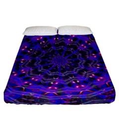 Purple Kaleidoscope Mandala Pattern Fitted Sheet (california King Size) by Celenk