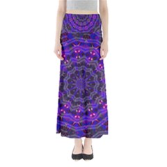 Purple Kaleidoscope Mandala Pattern Full Length Maxi Skirt by Celenk