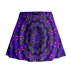 Purple Kaleidoscope Mandala Pattern Mini Flare Skirt by Celenk