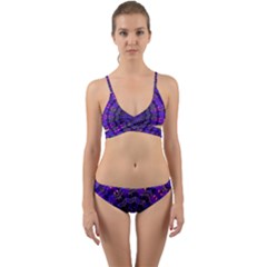 Purple Kaleidoscope Mandala Pattern Wrap Around Bikini Set