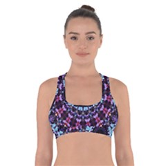 Kaleidoscope Shape Abstract Design Cross Back Sports Bra by Celenk