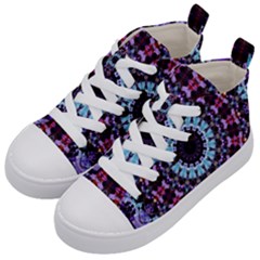 Kaleidoscope Shape Abstract Design Kid s Mid-top Canvas Sneakers by Celenk