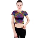 Kaleidoscope Pattern Ornament Crew Neck Crop Top View1