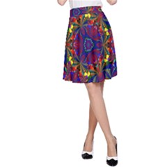 Kaleidoscope Pattern Ornament A-line Skirt by Celenk