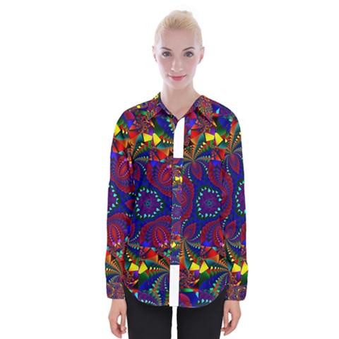 Kaleidoscope Pattern Ornament Womens Long Sleeve Shirt by Celenk