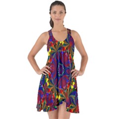 Kaleidoscope Pattern Ornament Show Some Back Chiffon Dress by Celenk