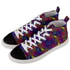 Kaleidoscope Pattern Ornament Men s Mid-top Canvas Sneakers by Celenk