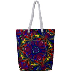 Kaleidoscope Pattern Ornament Full Print Rope Handle Tote (small)