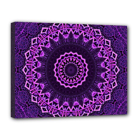 Mandala Purple Mandalas Balance Canvas 14  X 11 