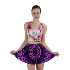 Mandala Purple Mandalas Balance Mini Skirt by Celenk