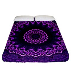 Mandala Purple Mandalas Balance Fitted Sheet (california King Size) by Celenk