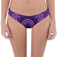 Mandala Purple Mandalas Balance Reversible Hipster Bikini Bottoms by Celenk