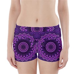 Mandala Purple Mandalas Balance Boyleg Bikini Wrap Bottoms by Celenk