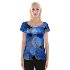 Circle Rings Abstract Optics Cap Sleeve Tops by Celenk