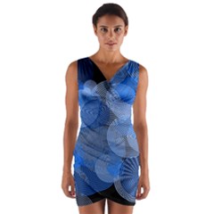 Circle Rings Abstract Optics Wrap Front Bodycon Dress by Celenk