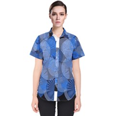 Circle Rings Abstract Optics Women s Short Sleeve Shirt