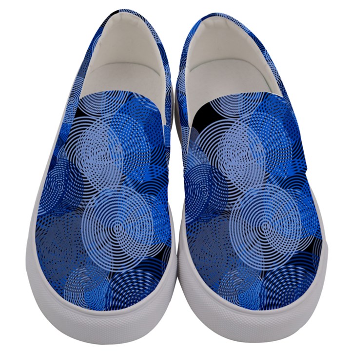 Circle Rings Abstract Optics Men s Canvas Slip Ons