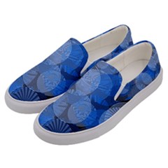 Circle Rings Abstract Optics Men s Canvas Slip Ons by Celenk