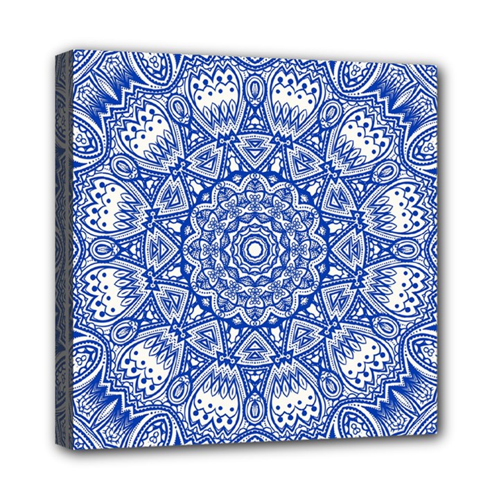 Blue Mandala Kaleidoscope Mini Canvas 8  x 8 