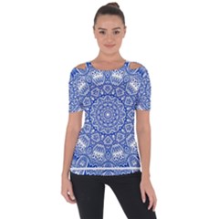 Blue Mandala Kaleidoscope Short Sleeve Top