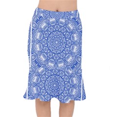 Blue Mandala Kaleidoscope Mermaid Skirt by Celenk