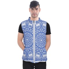 Blue Mandala Kaleidoscope Men s Puffer Vest