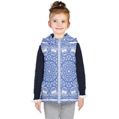 Blue Mandala Kaleidoscope Kid s Puffer Vest by Celenk