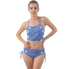 Blue Mandala Kaleidoscope Mini Tank Bikini Set