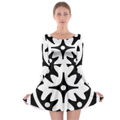 Mandala Pattern Mystical Long Sleeve Skater Dress