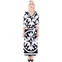 Mandala Pattern Mystical Quarter Sleeve Wrap Maxi Dress View1