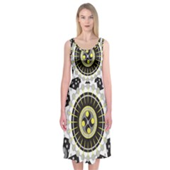 Mandala Geometric Design Pattern Midi Sleeveless Dress by Celenk