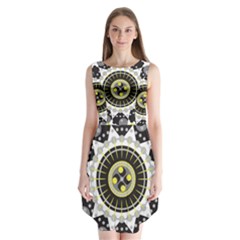 Mandala Geometric Design Pattern Sleeveless Chiffon Dress   by Celenk